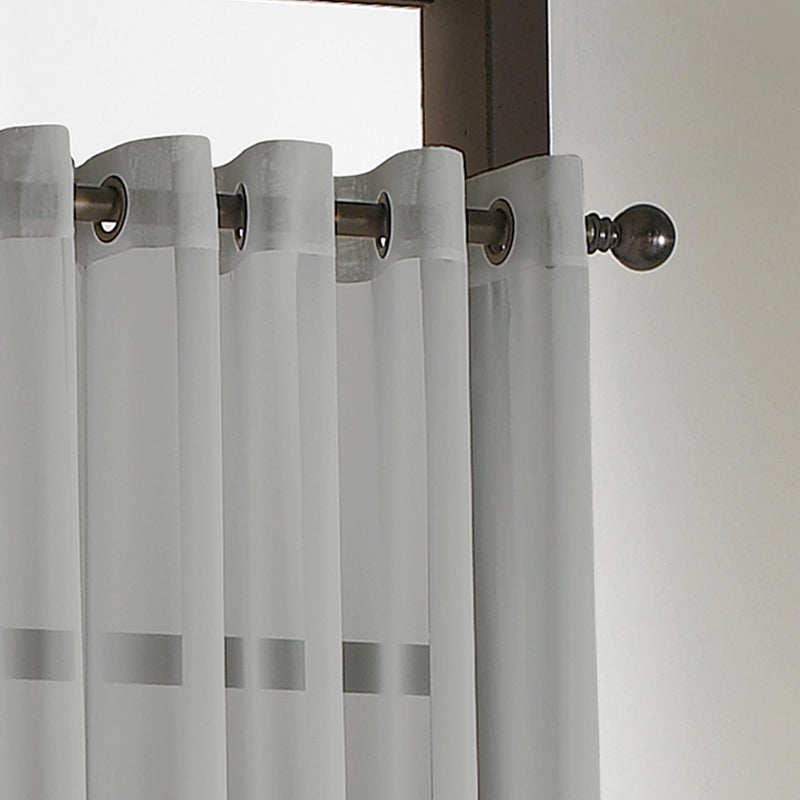 Curtainworks Soho Voile Sheer Grommet Curtain Panel, 59 by 120", Silver - Image 3